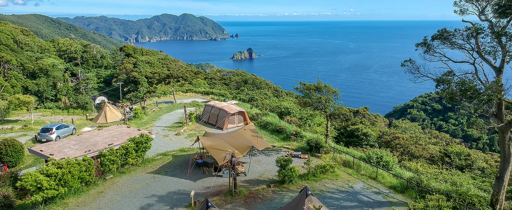 【南伊豆夕日ヶ丘キャンプ場】ゆったり海を眺めながら静かにプライベートキャンプ！